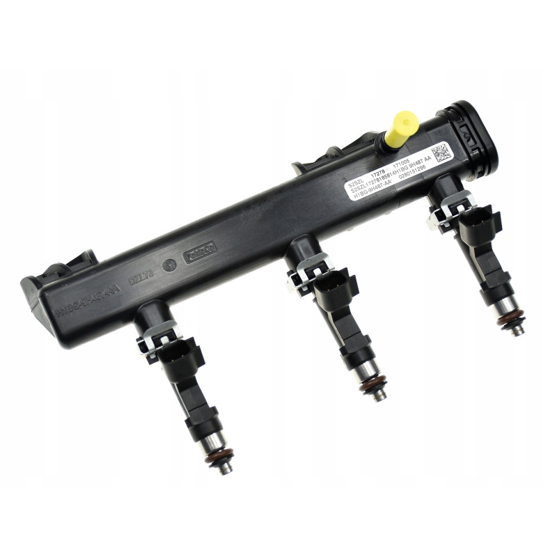 LISTWA PALIWOWA H1BG-9H487-AA Z WTRYSKIWACZAMI E3BG-9F593-CA FORD FIESTA